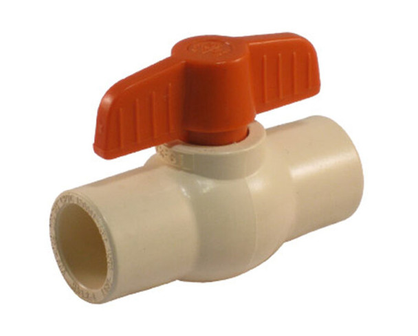 Thermoplastic Valve, CPVC, Copper Tube Size, Solvent Connection, 150 WOG