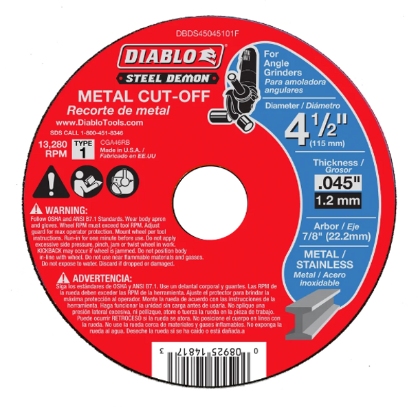 Steel Demon 4-1/2 in. Type 1 Metal Cut-Off Disc