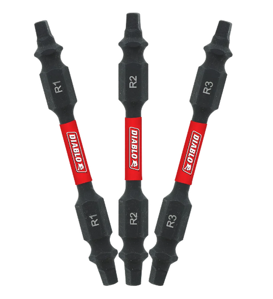 2-1/2 in. Double-Ended Square Drive Bit Assorted Pack (3-Piece)