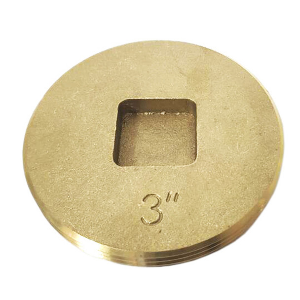 3" IPS S.C. Countersunk Brass Cleanout Plug