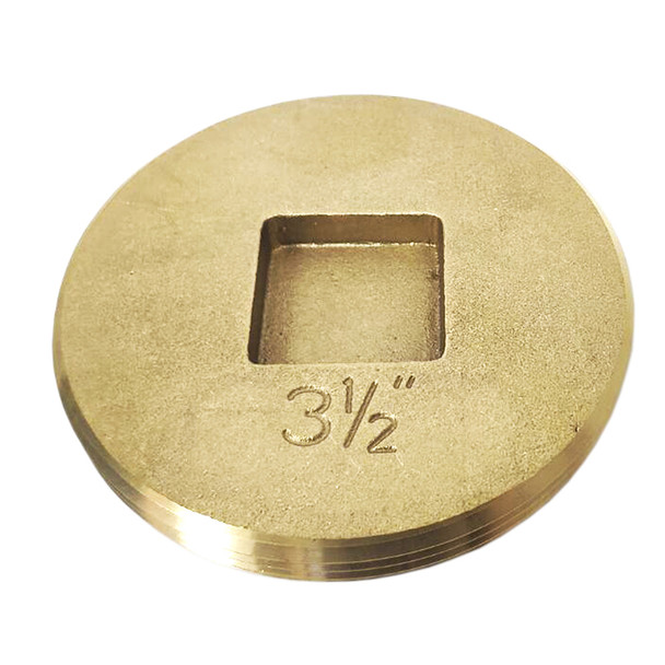 3-1/2" IPS S.C. Countersunk Brass Cleanout Plug