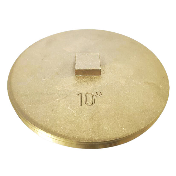 10" IPS Southern Code Raised Head Brass Cleanout Plug