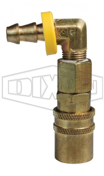 3CM9B4-B - CM-Series Industrial Mold Valved Coupler 90° Push-Loc Barb