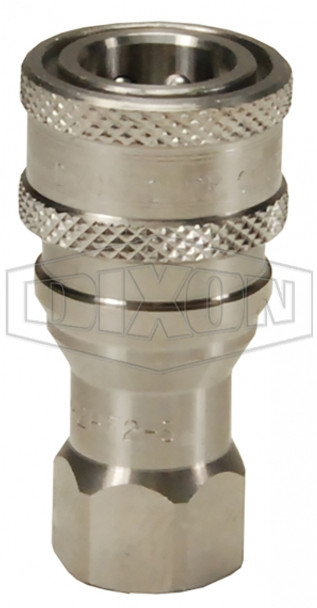 4HBF4-SS - H-Series ISO-B Poppet Valve Female Threaded Coupler