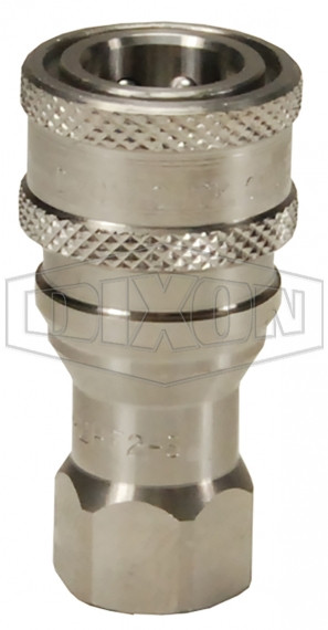 2HF2-S - H-Series ISO-B Poppet Valve Female Threaded Coupler