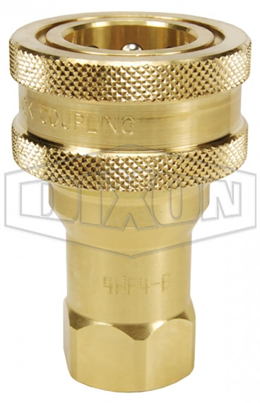 6HBF6-B - H-Series ISO-B Poppet Valve Female Threaded Coupler