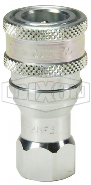F-2HF2 - H-Series ISO-B Poppet Valve Female Threaded Coupler