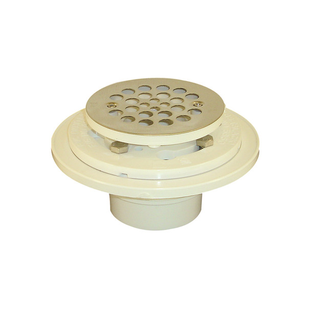 2" X 3" Heavy Duty PVC Floor/ Shower Drain w/ S.S. Strainer