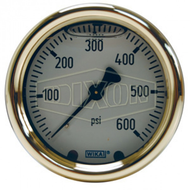 GLBRC60 - Brass Liquid Filled Center Back Mount Gauge