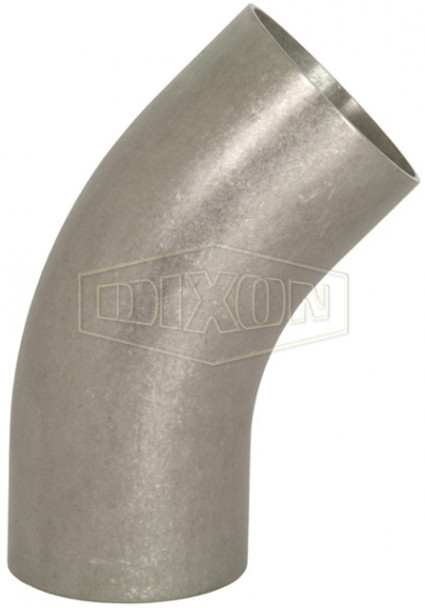 B2KS-G100P - Polished 45° Weld Elbow with Tangent B2KS-G100P - Polished 45° Weld Elbow with Tangent