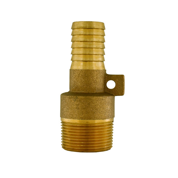 1" Insert x 1-1/4" MPT Red Brass Male Insert Rope Adapter- Lead Free