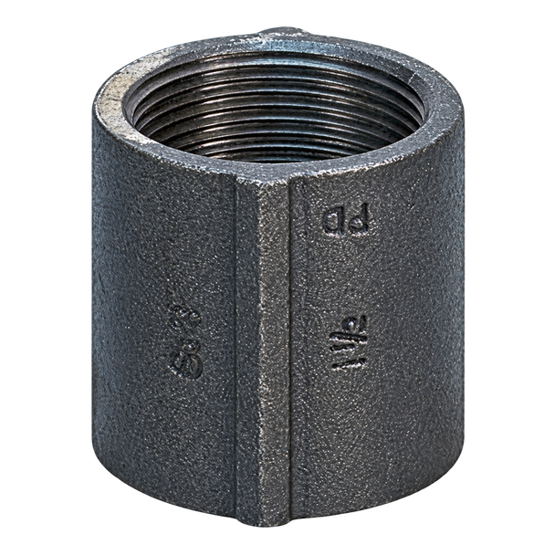 Black malleable iron threaded coupling, Figure 3121, Class 150 with female npt threads
