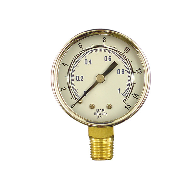 2" x 30 Lbs Pressure Gauge, 1/2 lb Increments