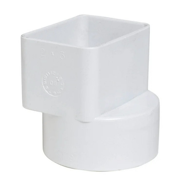 PVC SDR 35 Flush Downspout Adapter (DownSpout x Sewer Hub, H x H)