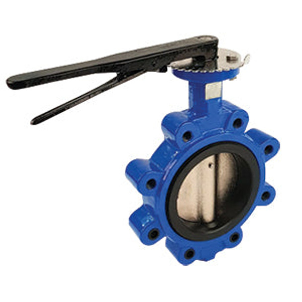 6" (160mm) Butterfly Valve - Lug Style - Epoxy Coated Iron Body with EPDM Seal