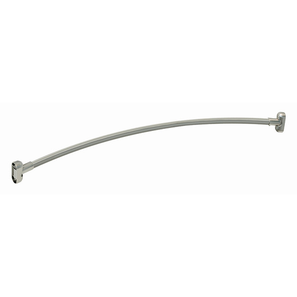 1" x 5' Curved Shower Rod w/ Flanges- Brushed Stainless Steel