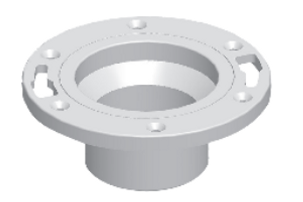 PVC DWV Closet Flange W/Adjustable Plastic Ring 4x3" (S)