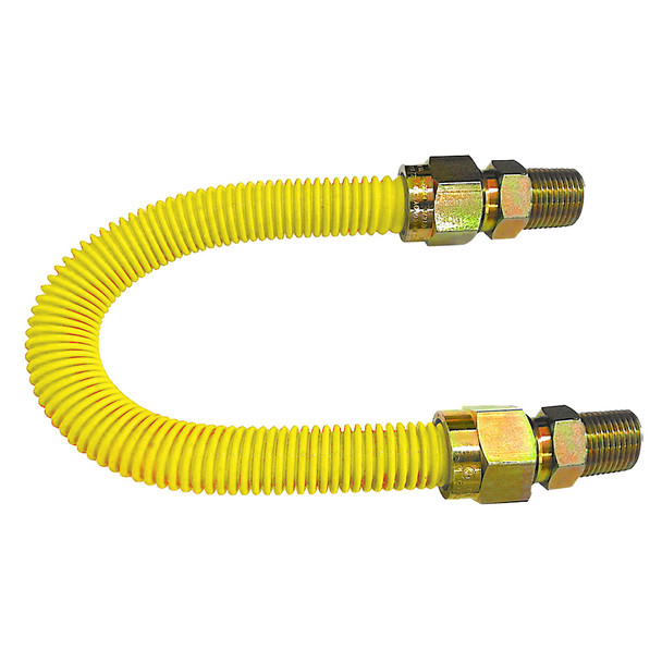 3/4" MIP x 3/4" MIP x 48"L Poly Coated Gas Connector (1" OD Hose)