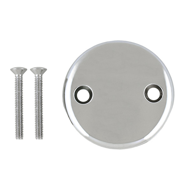 2-Hole Overflow Face Plate w/ Screws- Chrome Plated