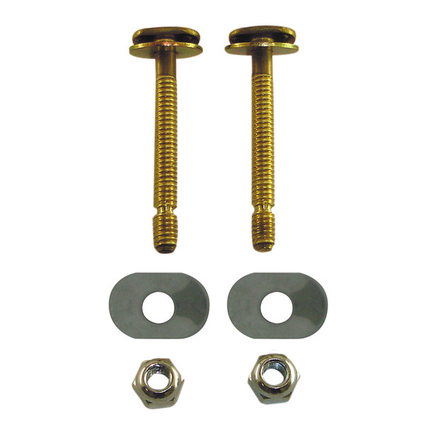 5/16" x 2-1/4" Snap-off Brass Closet Bolts w/ Oval Washers- Paired