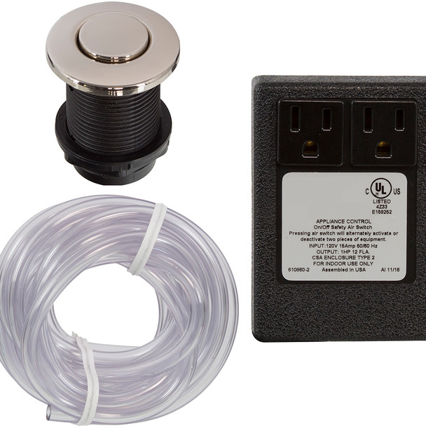 Air Switch Kit Round for Disposer/ Jetted Tubs - PVD Polished Nickel Air Switch Kit Round for Disposer/ Jetted Tubs - PVD Polished Nickel