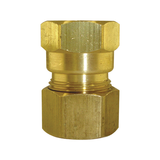 7/8" OD X 3/4" FPT Brass Compression Coupling- Lead Free