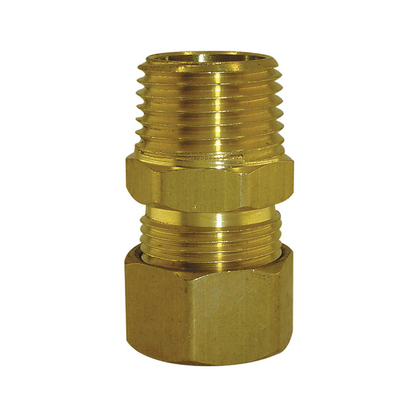 1/4" OD x 1/8" MPT Brass Compression Coupling- Lead Free
