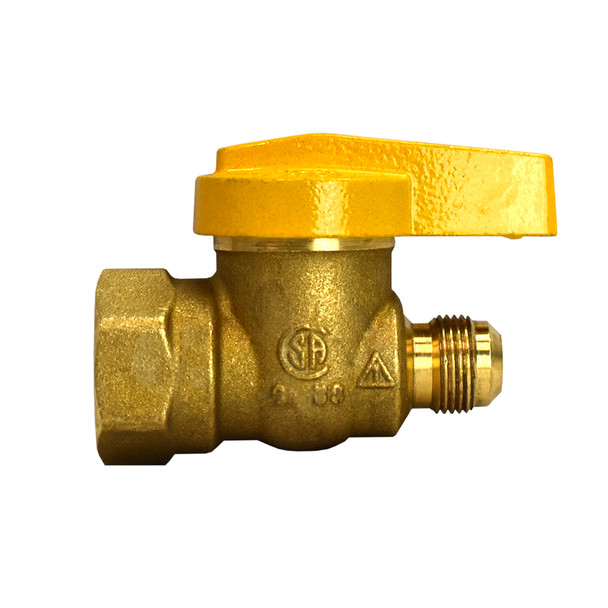 9/16"- 24 Fine Flare x 1/2" FPT Gas Appliance Ball Valve