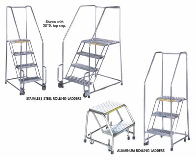 STAINLESS STEEL & ALUMINUM ROLLING LADDERS - HSSTR420G