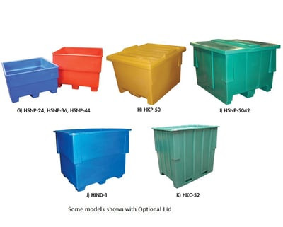 SEAMLESS PLASTIC PALLET CONTAINER LIDS - HIND-LID