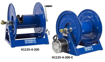 HAND CRANK & POWERED REWIND HOSE REEL - H1125-6-100