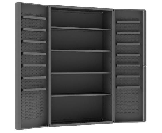 HEAVY DUTY ALL-WELDED BIN & SHELF 14 GA. STEEL STORAGE CABINETS - HSJC-DLP-4S-14DS