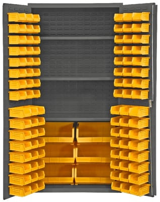 HEAVY DUTY ALL-WELDED BIN & SHELF 14 GA. STEEL STORAGE CABINETS - H3501-BDLP-102-3S