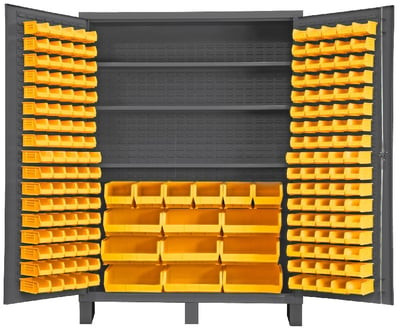 HEAVY DUTY ALL-WELDED BIN & SHELF 14 GA. STEEL STORAGE CABINETS - HSSC-185-3S
