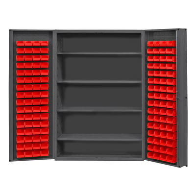 HEAVY DUTY ALL-WELDED BIN & SHELF 14 GA. STEEL STORAGE CABINETS - HDC48-128-4S
