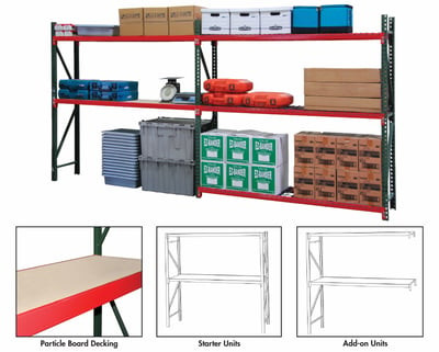 FastRak™ BULK STORAGE RACK UNITS WITH PARTICLE BOARD DECKING - HKS3-9624120W