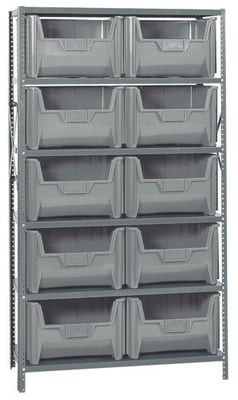SHELVING UNITS WITH STACKABLE STORAGE BINS - HQSBU-700-GY