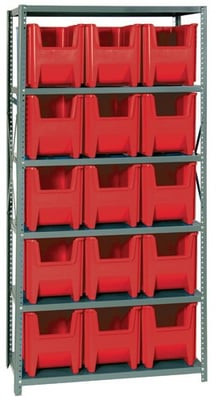 SHELVING UNITS WITH STACKABLE STORAGE BINS - HQSBU-600-R
