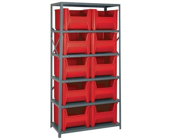 SHELVING UNITS WITH STACKABLE STORAGE BINS - HQSBU-800-R