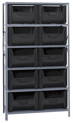 SHELVING UNITS WITH STACKABLE STORAGE BINS - HQSBU-700-BK