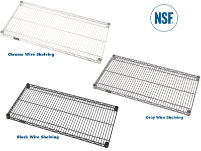 CHROME, GREEN, GRAY & BLACK EPOXY WIRE SHELVING - H2136P