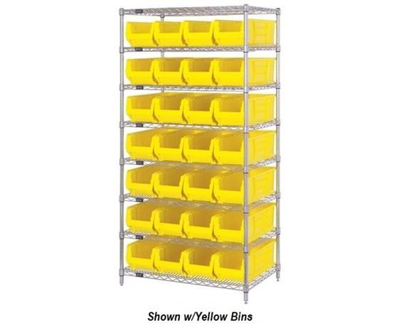 CHROME WIRE SHELVING UNITS WITH HULK CONTAINERS - HWR8-950-B