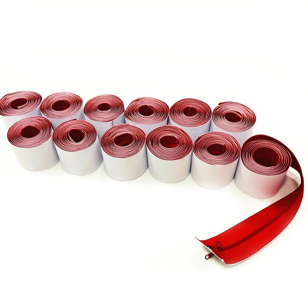 Heavy-Duty Adhesive Red Zippers