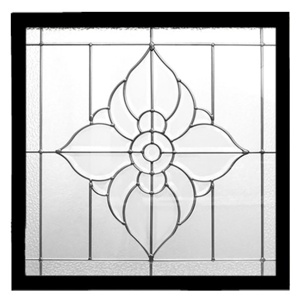 Spring Flower Nickel Decorative Glass Window 23.5" x 23.5"