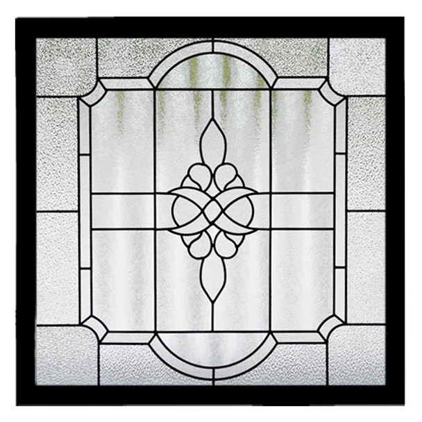 Victorian PE Nickel Decorative Glass Window 23.5" x 23.5"