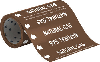 Brady 109488 Self-Adhesive Pipe Marker - Vinyl - White on Brown - B-946 - 67724