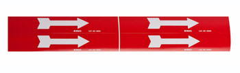 Brady 93252 Self-Adhesive Pipe Marker - Vinyl - White on Red - B-946