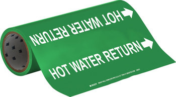 Brady 109251 Self-Adhesive Pipe Marker - Vinyl - White on Green - B-946 - 67483