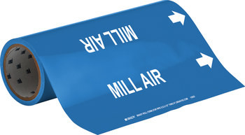 Brady 15553 Self-Adhesive Pipe Marker - Vinyl - White on Blue - B-946