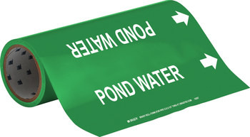 Brady 15557 Self-Adhesive Pipe Marker - Vinyl - White on Green - B-946